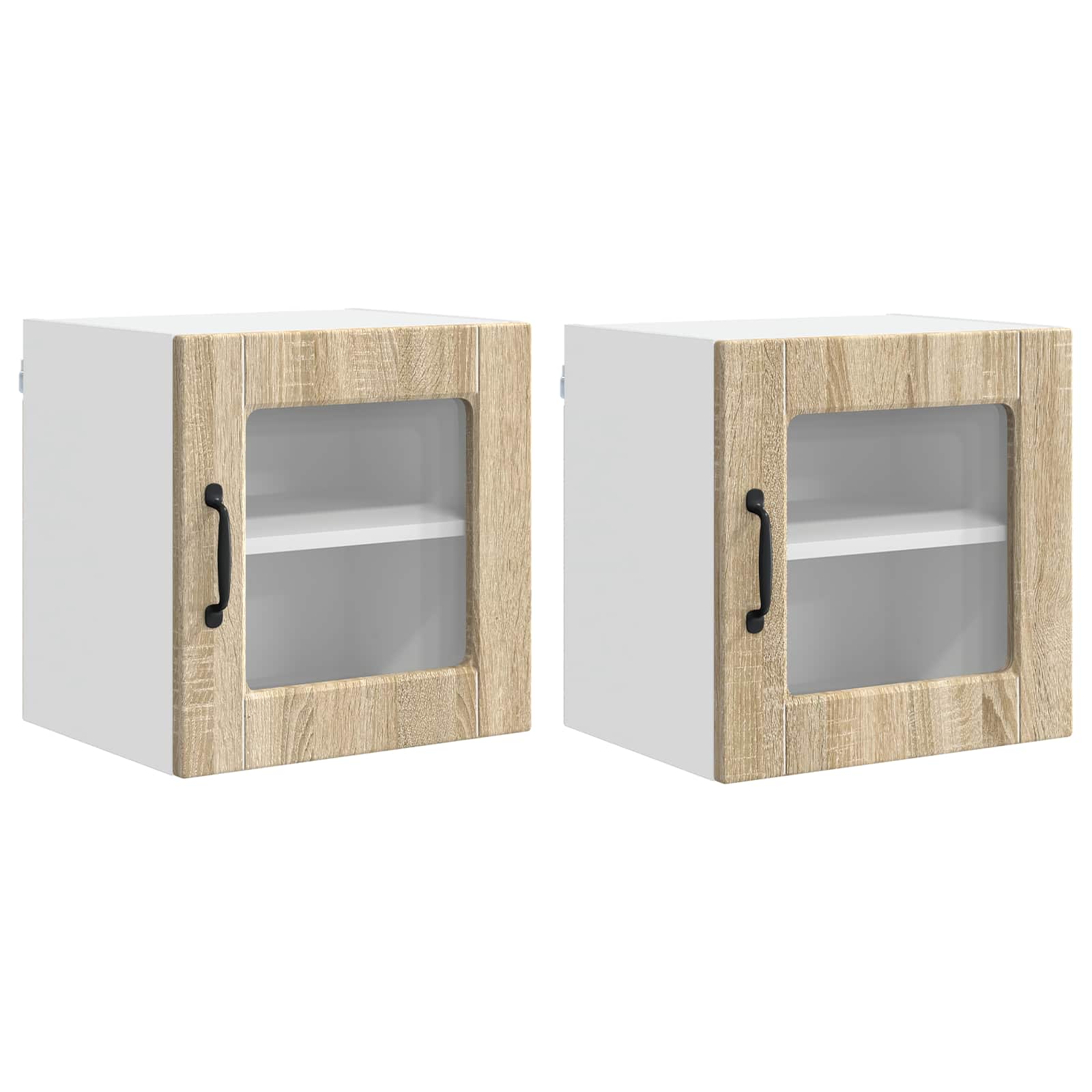 Wandglas-Schrank PORTO 2 stk. Sonoma-Eiche Holzwerkstoff