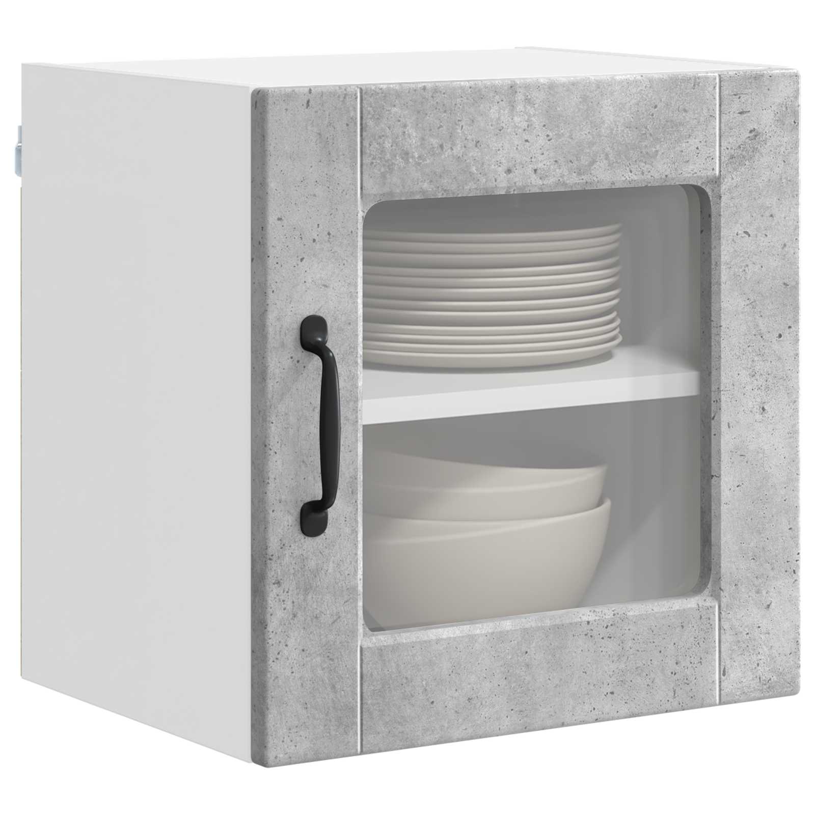 Wandglas-Schrank PORTO 2 stk. Beton Grau Holzwerkstoff