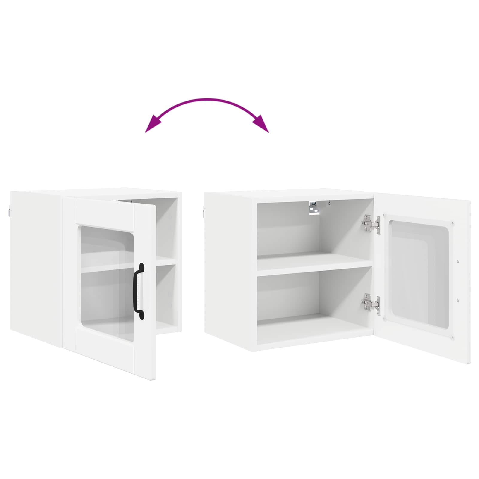 Wandglas-Schrank PORTO 2 stk. Hochglanz Weiß Holzwerkstoff
