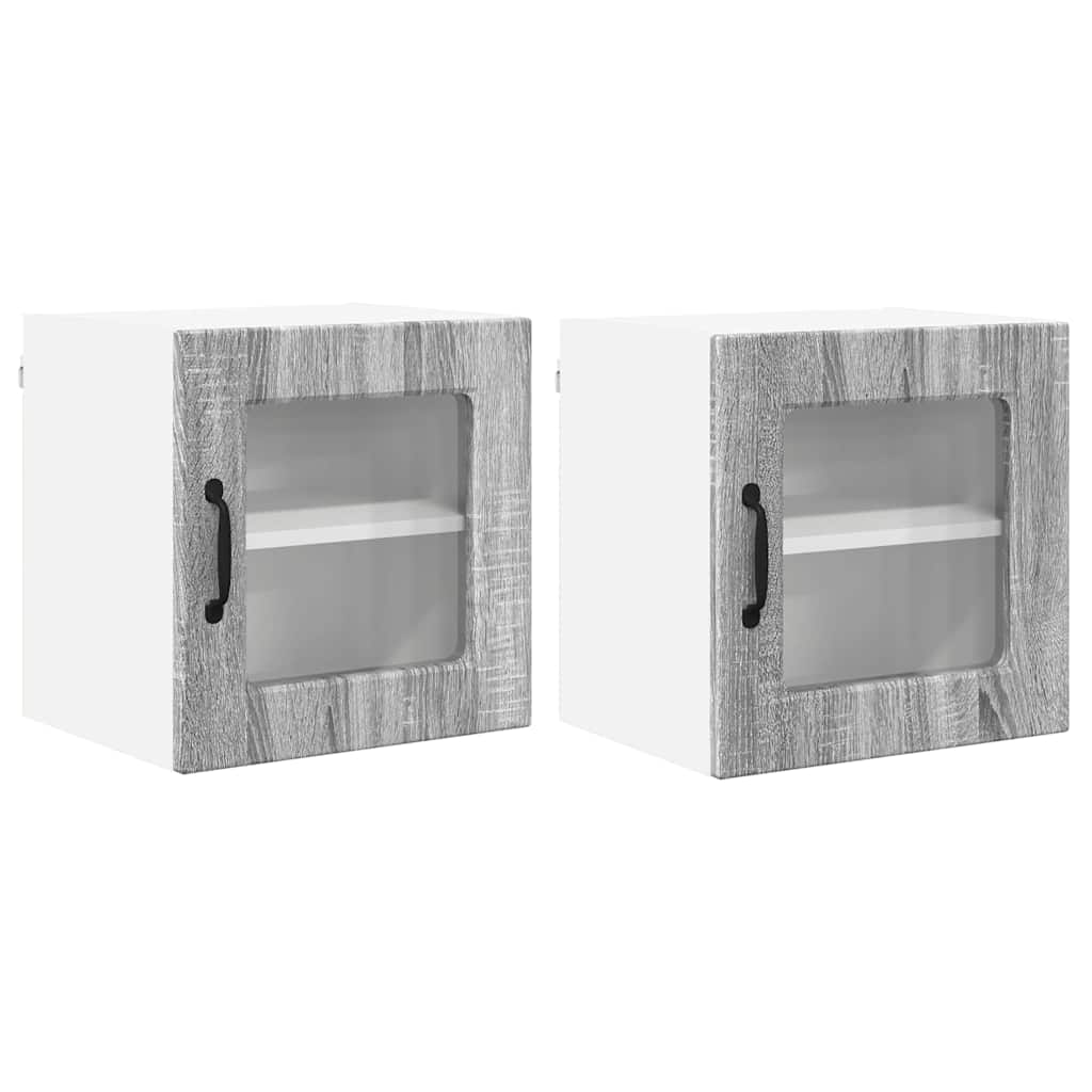 Küchenwandschrank mit Regal 2 pcs Graues Sonoma 40 x 31 x 40 cm