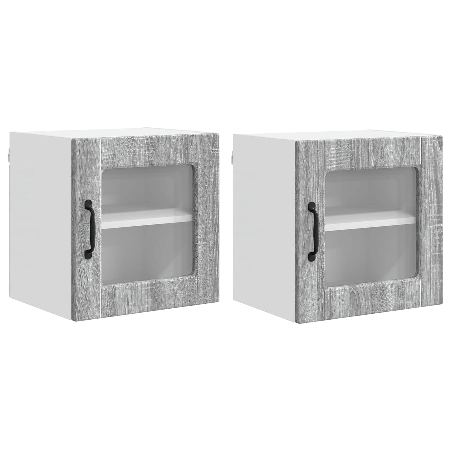 Wandglasschrank PORTO 2 stk. Graues Sonoma Holzwerkstoff