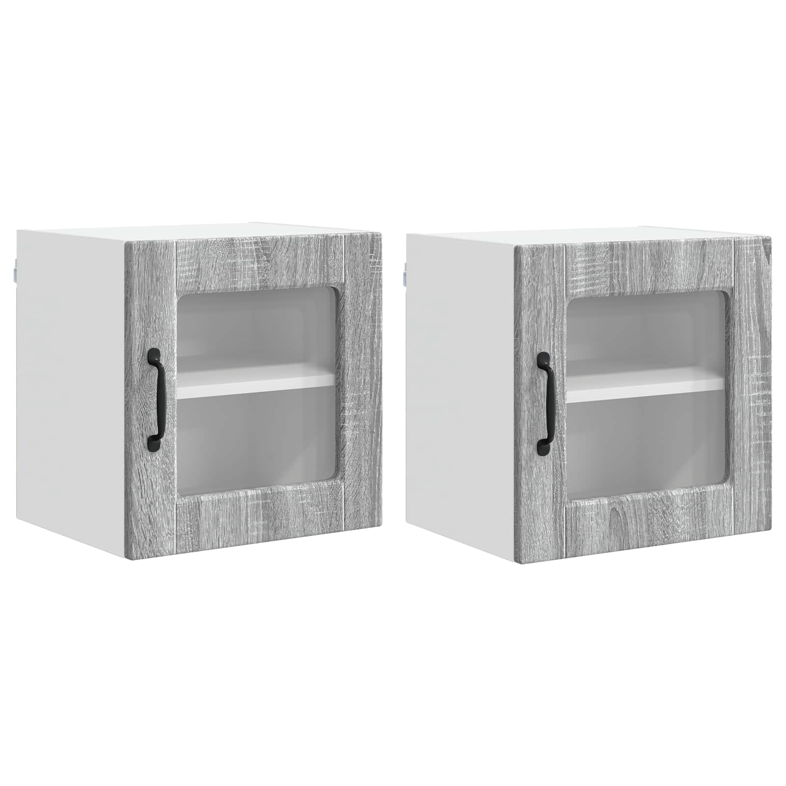 Wandglasschrank PORTO 2 stk. Graues Sonoma Holzwerkstoff