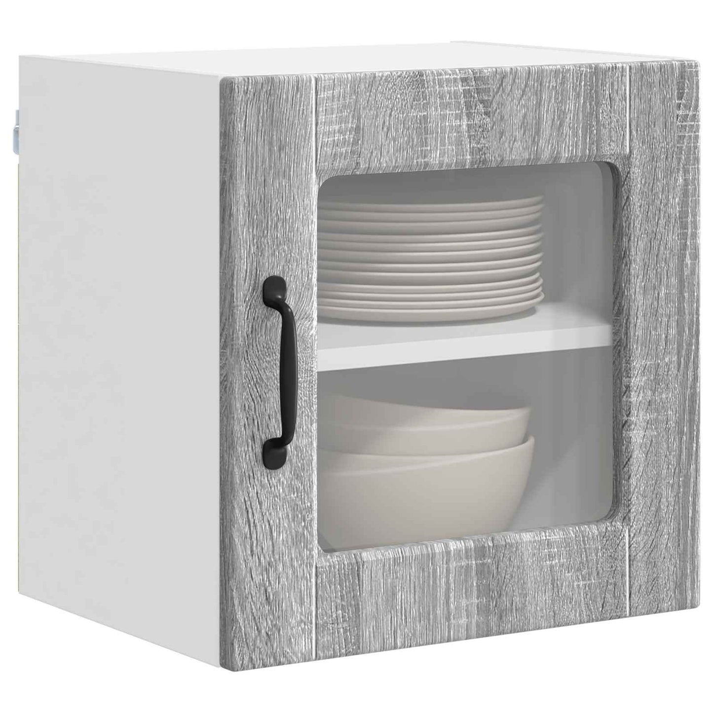 Wandglasschrank PORTO 2 stk. Graues Sonoma Holzwerkstoff