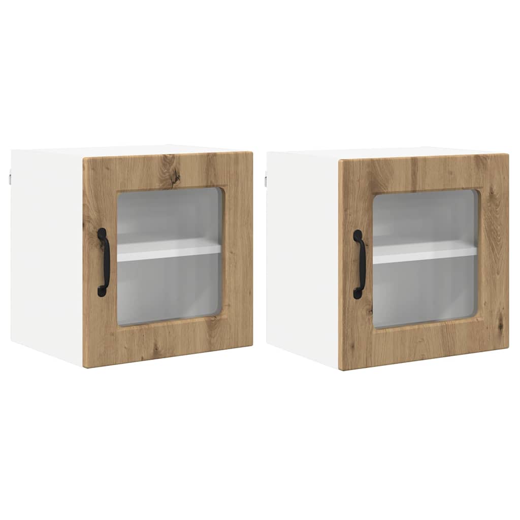 Küchenwandschrank mit Regal 2 pcs Artisan-Eiche 40 x 31 x 40 cm