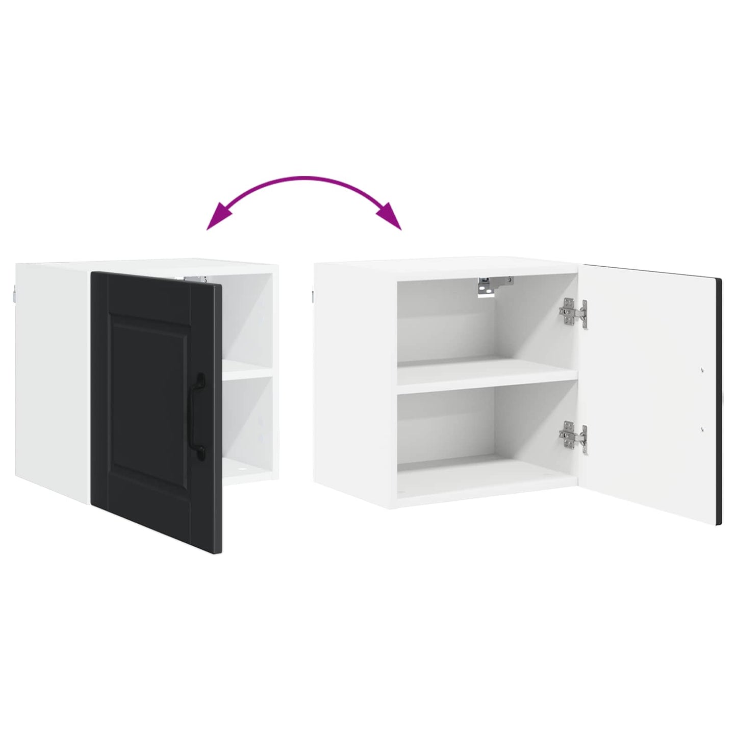 Wandschrank PORTO Schwarz 40 x 31 x 40 cm Holzwerkstoff