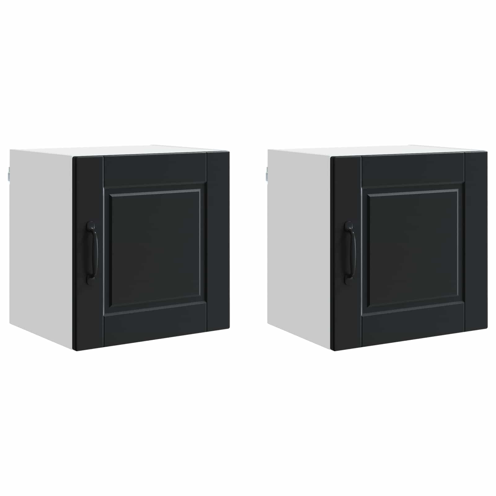 Wandschrank PORTO 2 stk. Schwarz Holzwerkstoff
