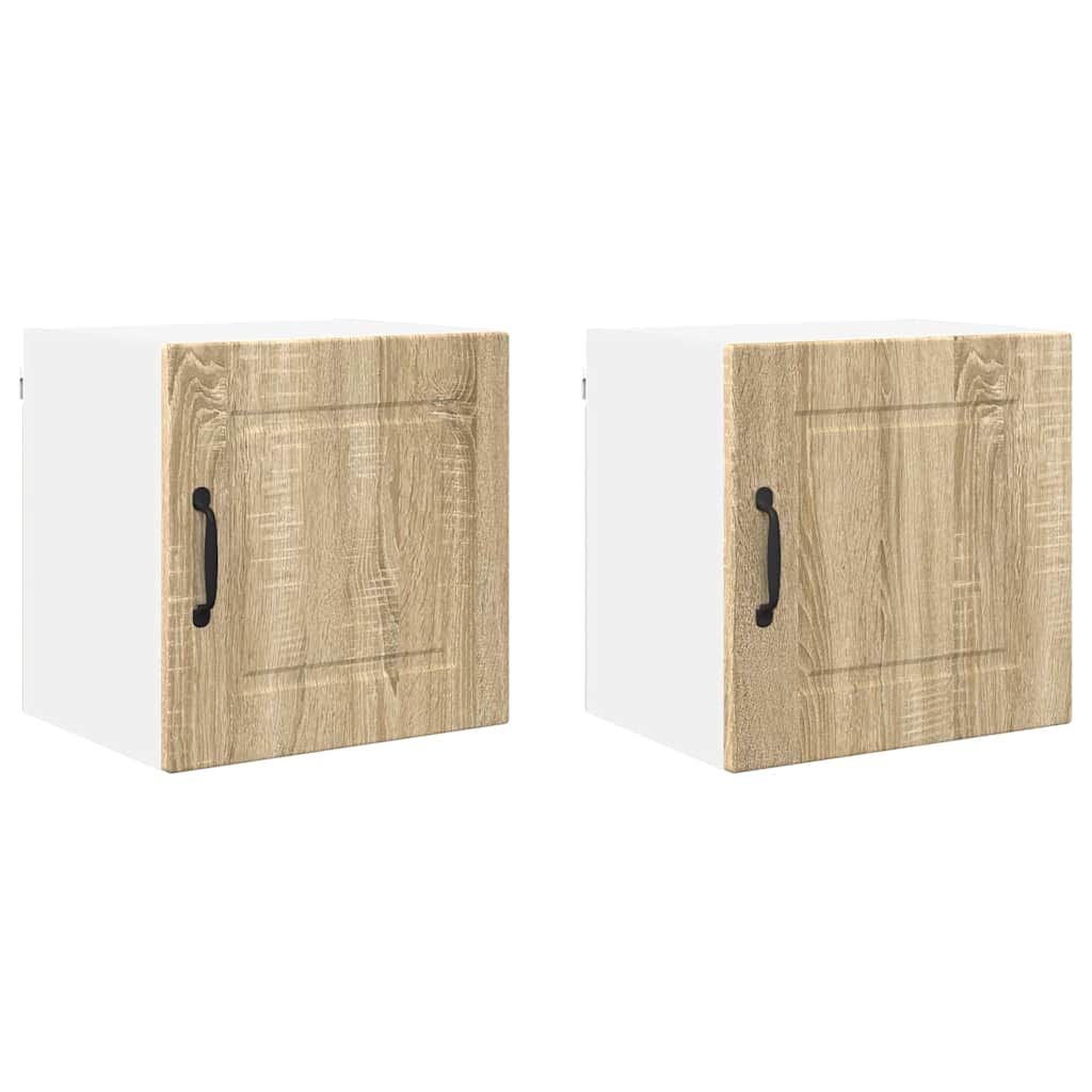 Küchenwandschrank mit Regal 2 pcs Sonoma-Eiche 40 x 31 x 40 cm
