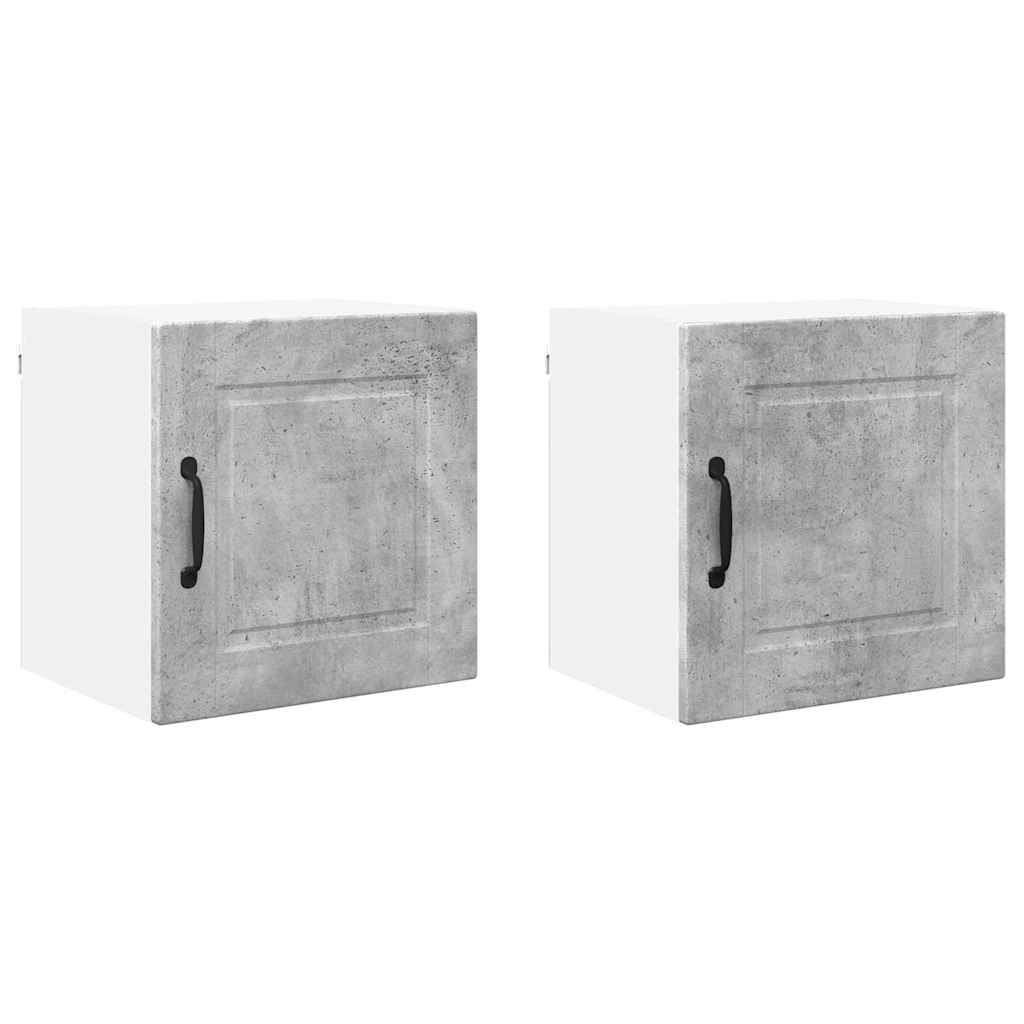 Küchenwandschrank mit Regal 2 pcs Beton Grau 40 x 31 x 40 cm