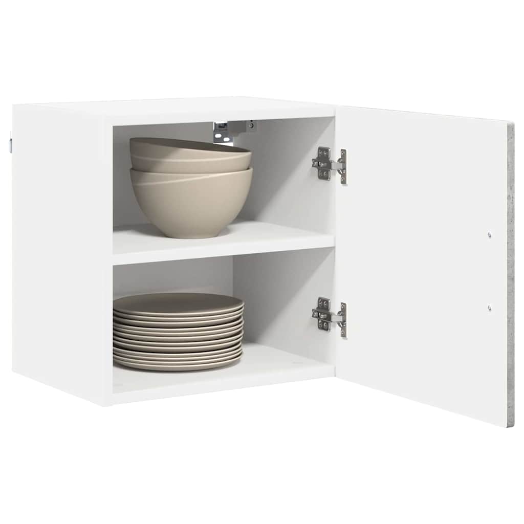 Küchenwandschrank mit Regal 2 pcs Beton Grau 40 x 31 x 40 cm