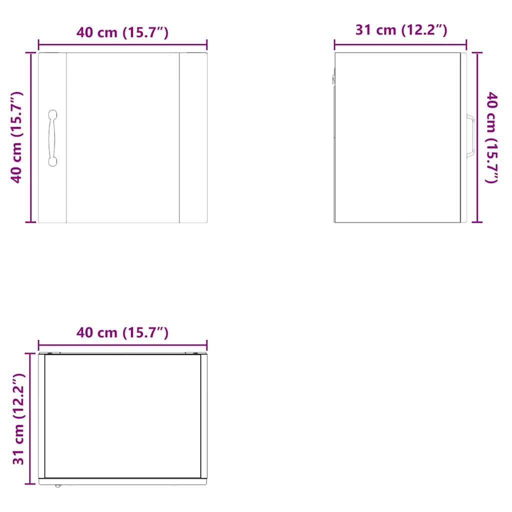 Wandschrank PORTO 2 stk. Beton Grau Holzwerkstoff
