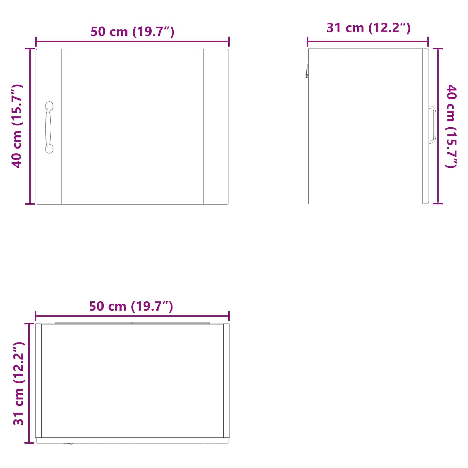 Wandschrank PORTO Weiß 50 x 31 x 40 cm Holzwerkstoff