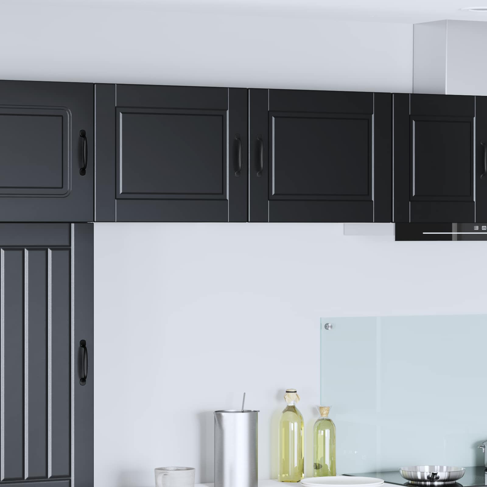 Wandschrank PORTO 2 stk. Schwarz Holzwerkstoff