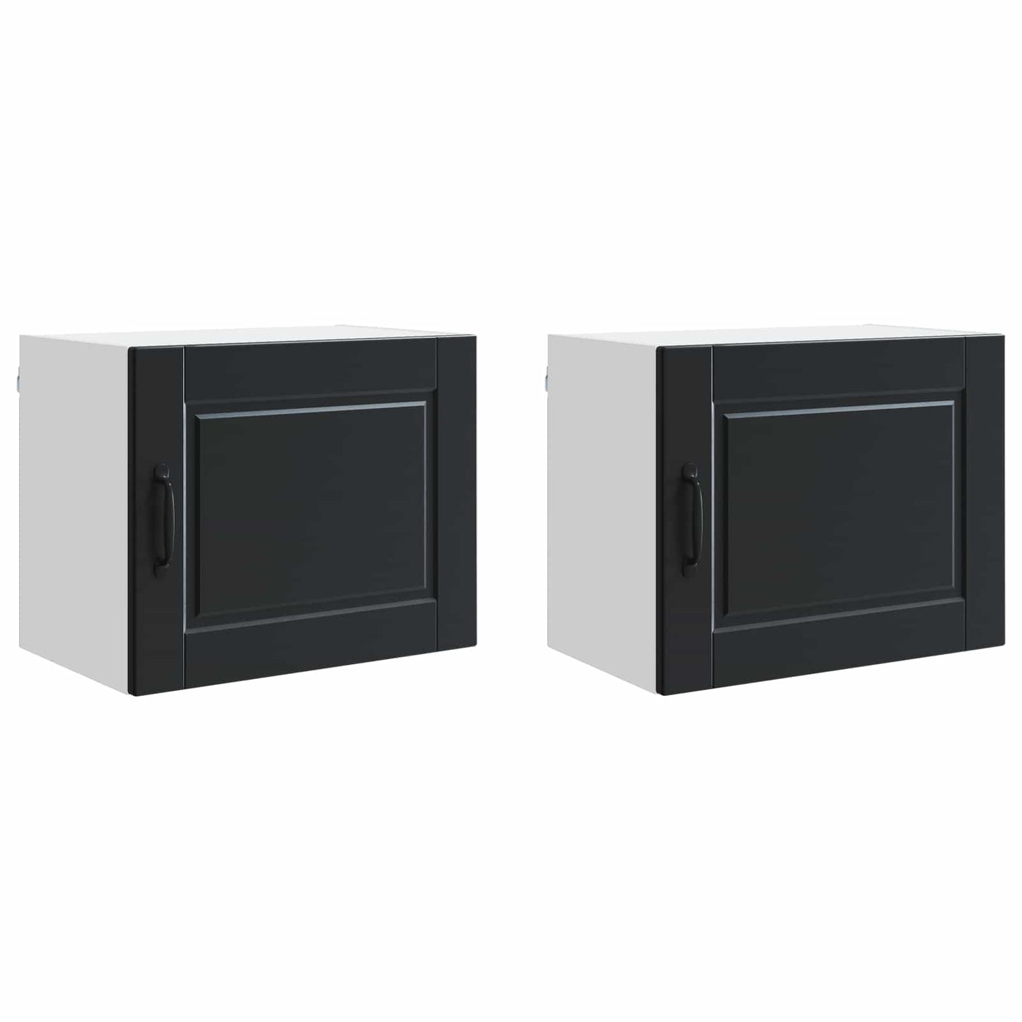 Wandschrank PORTO 2 stk. Schwarz Holzwerkstoff