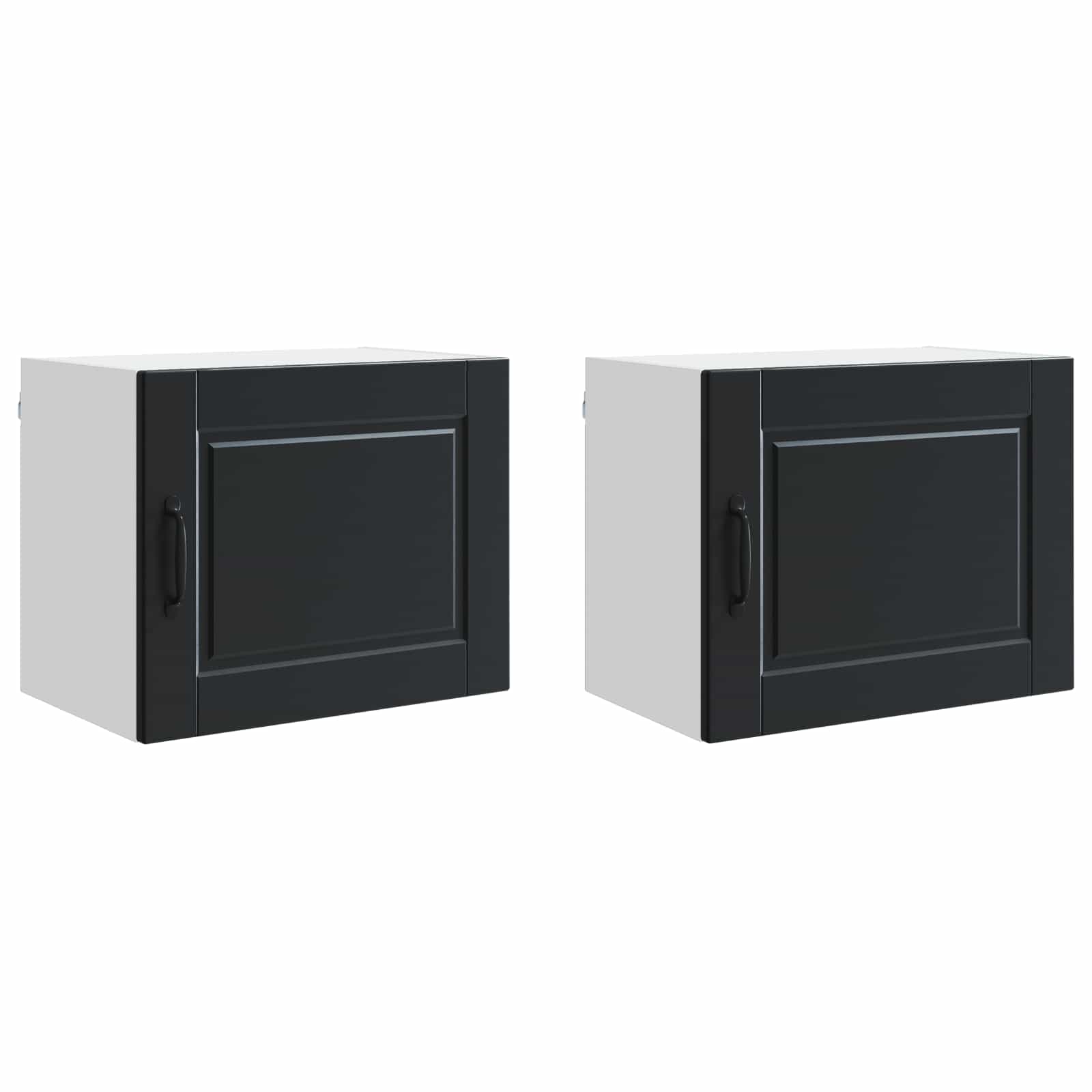 Wandschrank PORTO 2 stk. Schwarz Holzwerkstoff