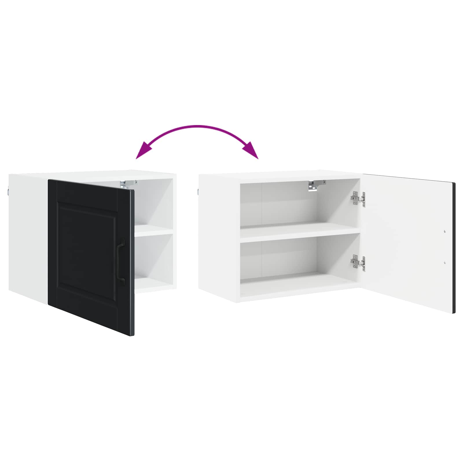 Wandschrank PORTO 2 stk. Schwarz Holzwerkstoff