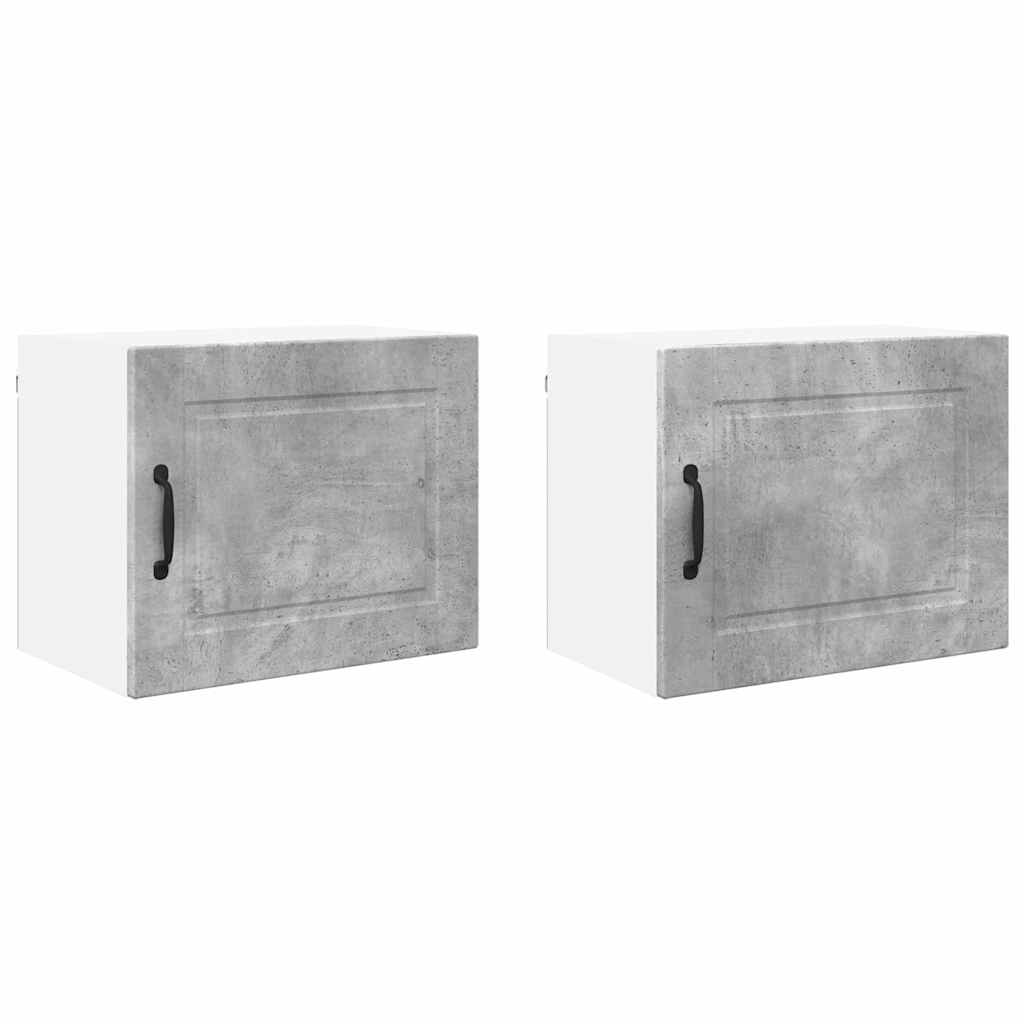 Küchenwandschrank mit Regal 2 pcs Beton Grau 50 x 31 x 40 cm