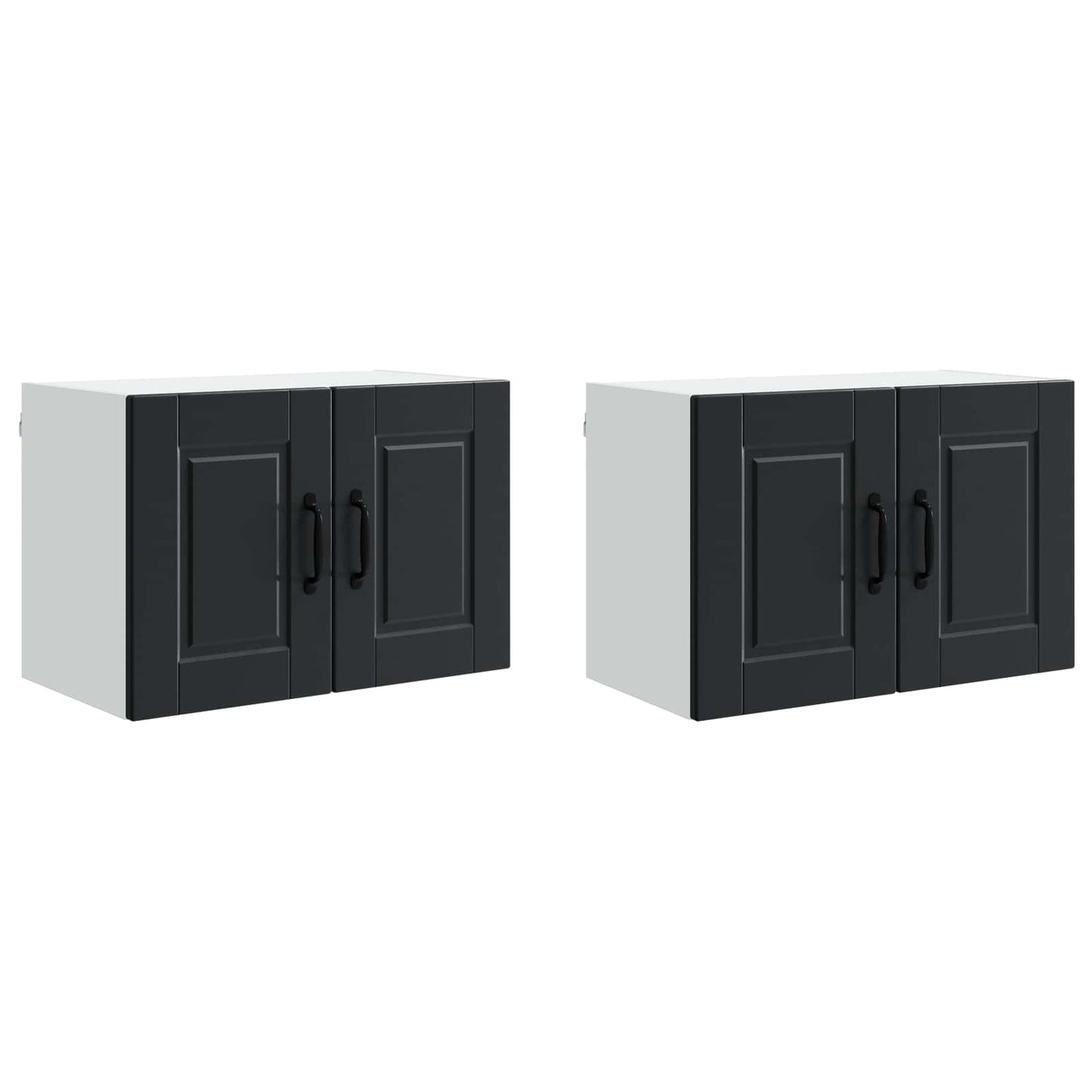 Wandschrank PORTO 2 stk. Schwarz Holzwerkstoff