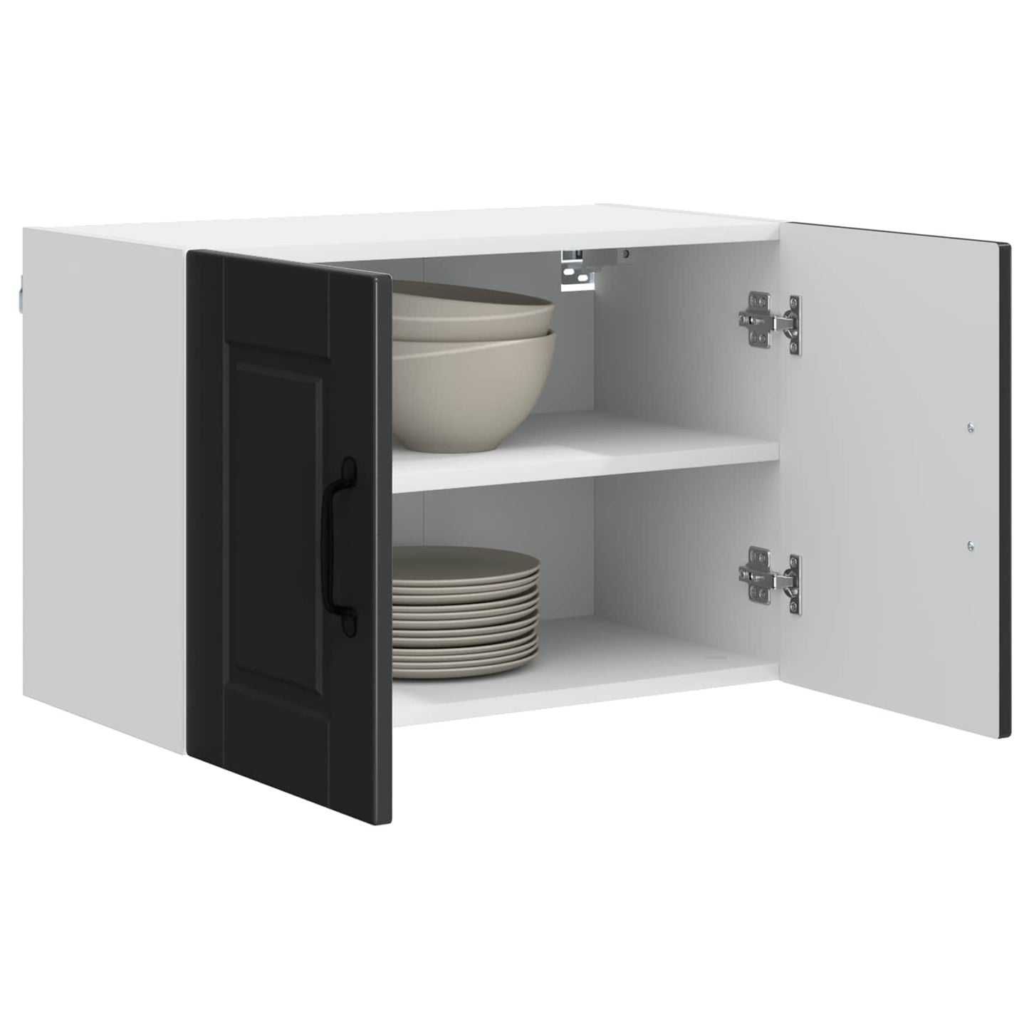 Wandschrank PORTO 2 stk. Schwarz Holzwerkstoff