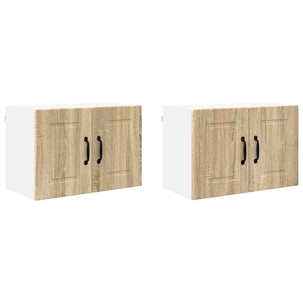 Küchenwandschrank mit Regal 2 pcs Sonoma-Eiche 60 x 31 x 40 cm