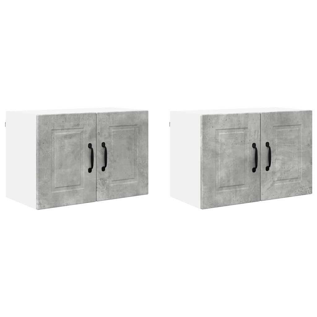 Küchenwandschrank mit Regal 2 pcs Beton Grau 60 x 31 x 40 cm