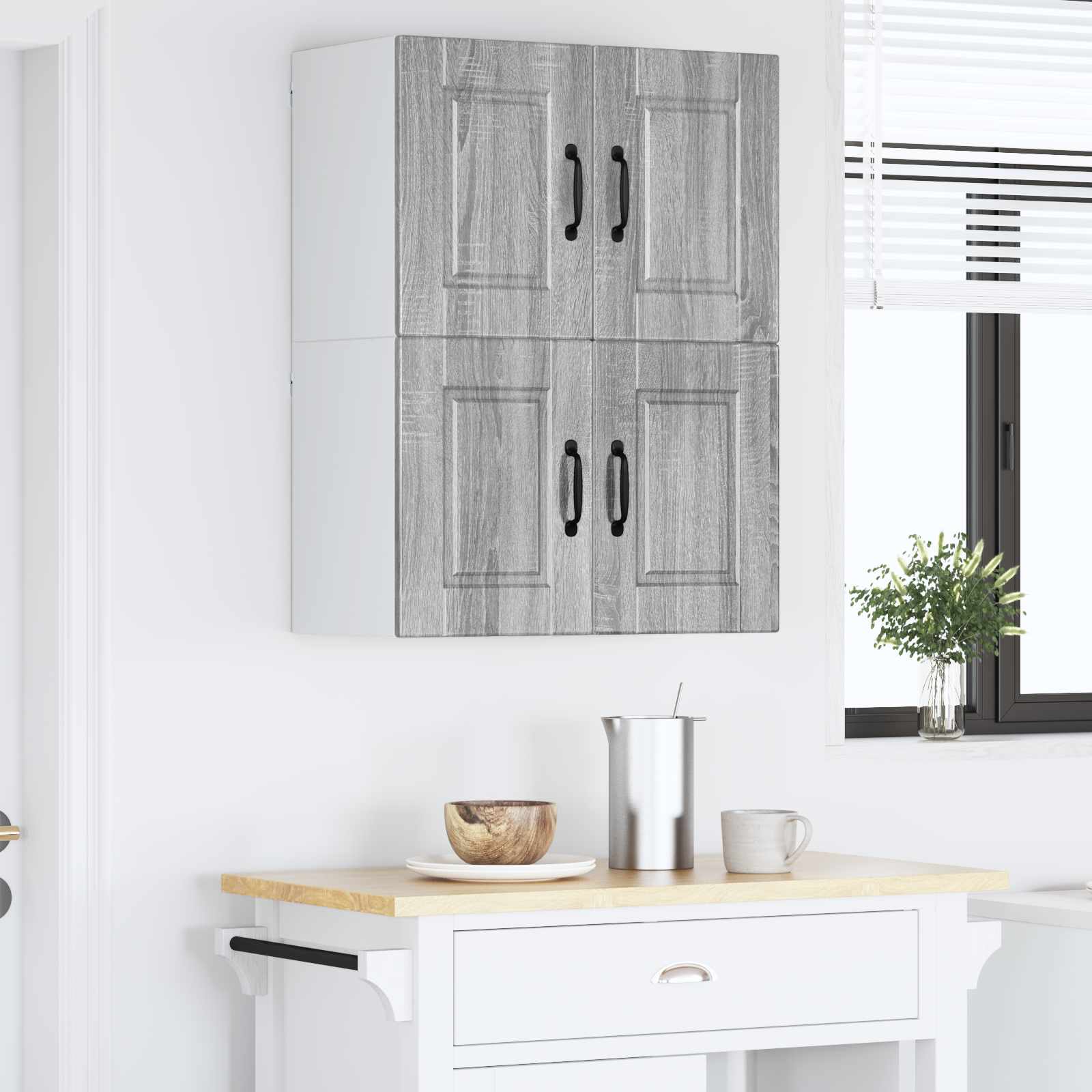 Wandschrank PORTO 2 stk. Graues Sonoma Holzwerkstoff