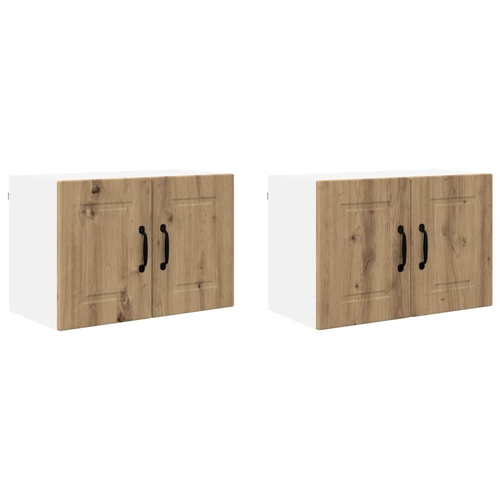 Küchenwandschrank mit Regal 2 pcs Artisan-Eiche 60 x 31 x 40 cm
