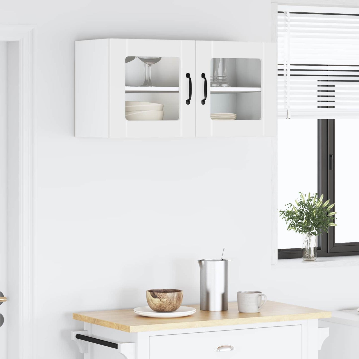 Wandglas-Schrank PORTO Weiß 80 x 31 x 40 cm Holzwerkstoff