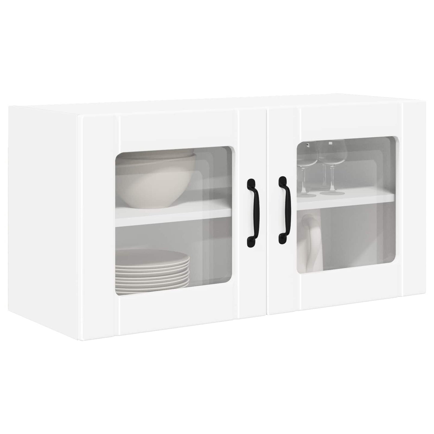 Wandglas-Schrank PORTO Weiß 80 x 31 x 40 cm Holzwerkstoff