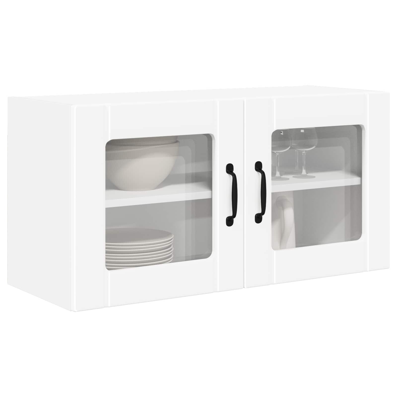 Wandglas-Schrank PORTO Weiß 80 x 31 x 40 cm Holzwerkstoff