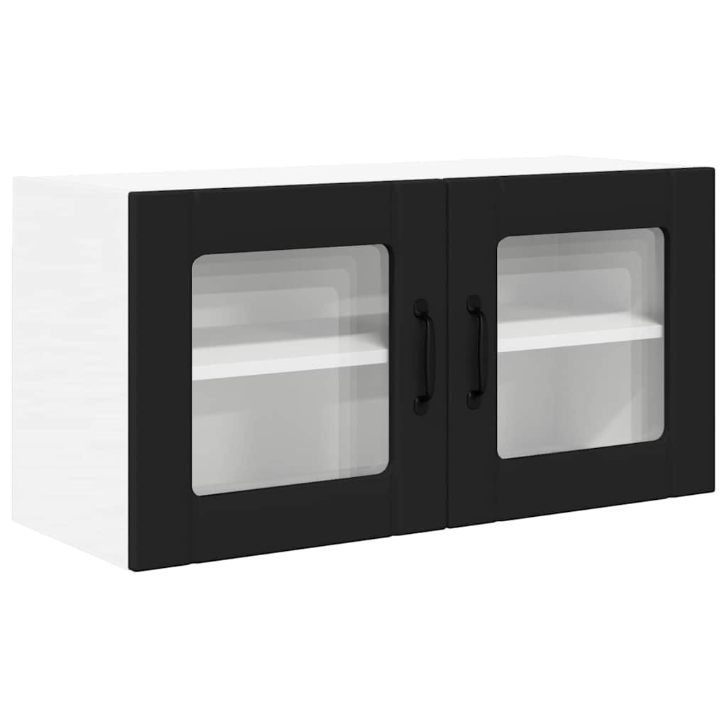 Küchenwandschrank mit Tür Schwarz 80 x 31 x 40 cm Holzwerkstoff