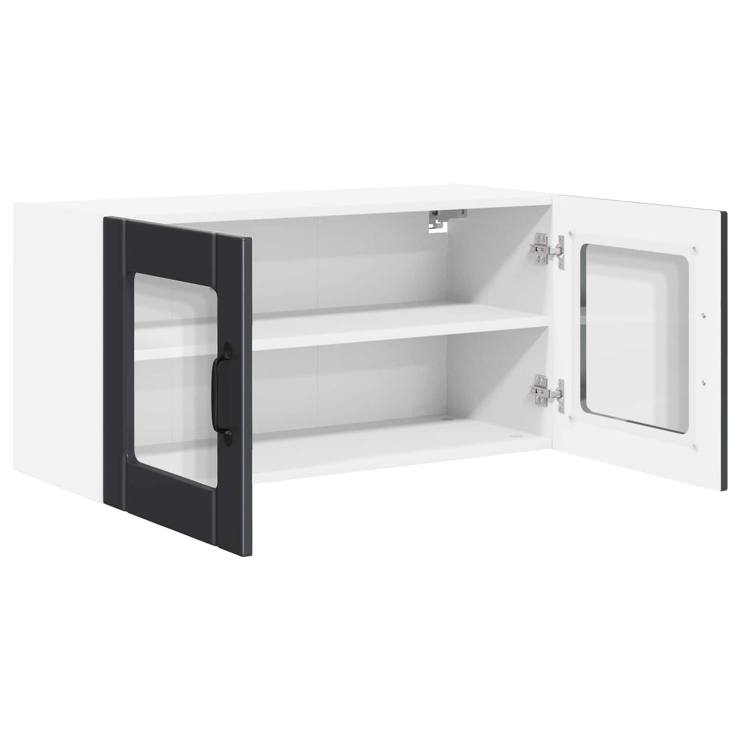Wandglasvitrine PORTO Schwarz 80 x 31 x 40 cm Holzwerkstoff
