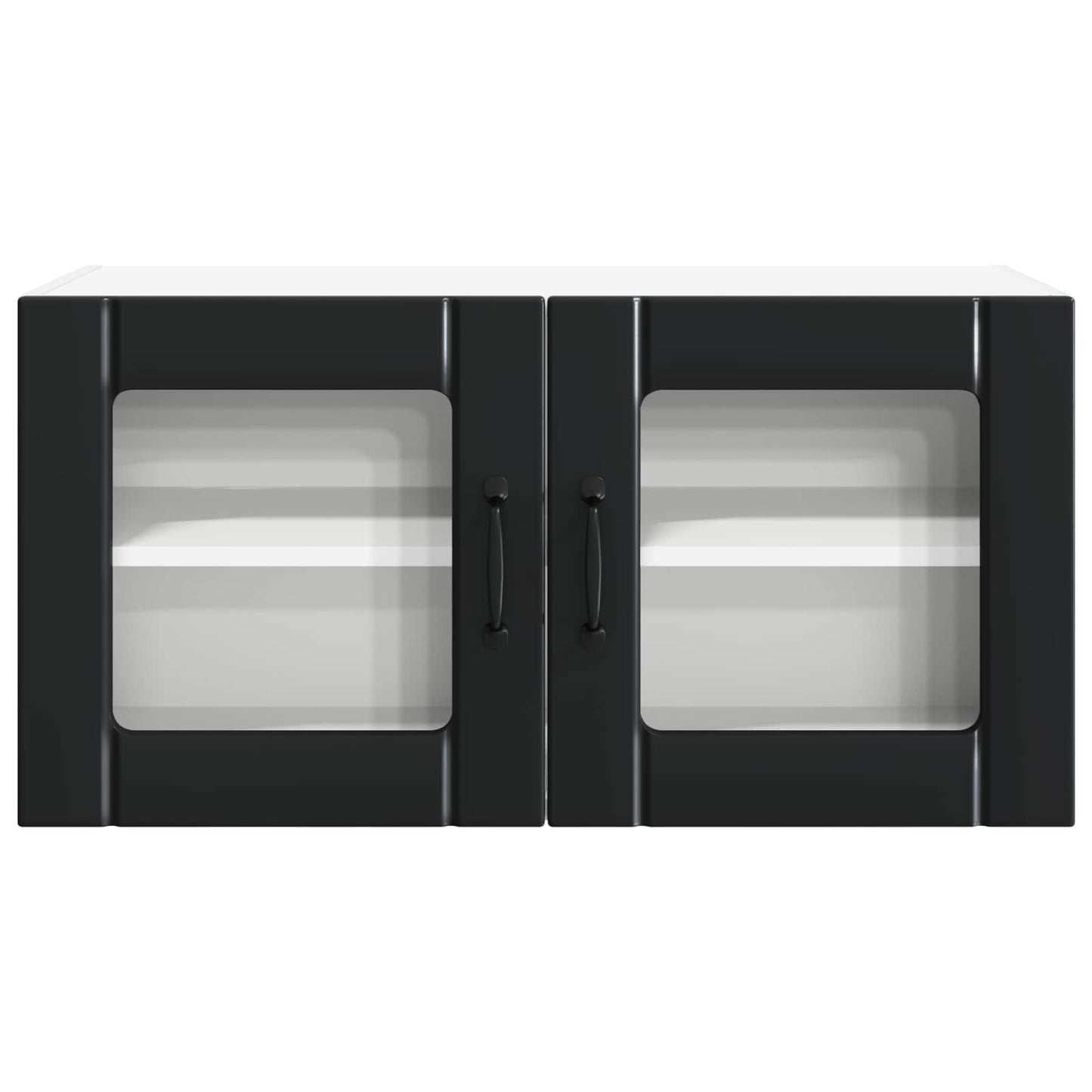Wandglasvitrine PORTO Schwarz 80 x 31 x 40 cm Holzwerkstoff