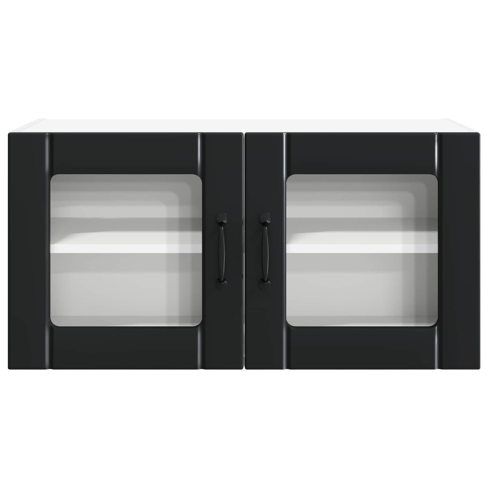Wandglasvitrine PORTO Schwarz 80 x 31 x 40 cm Holzwerkstoff