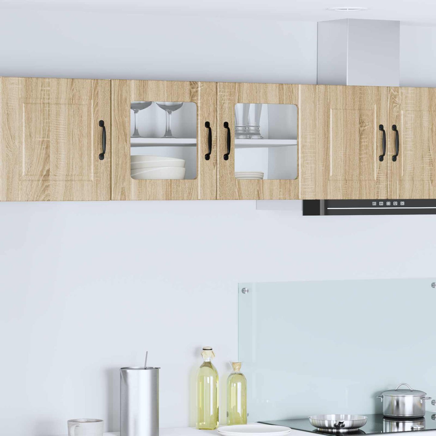 Wandglas-Schrank PORTO Sonoma-Eiche 80 x 31 x 40 cm