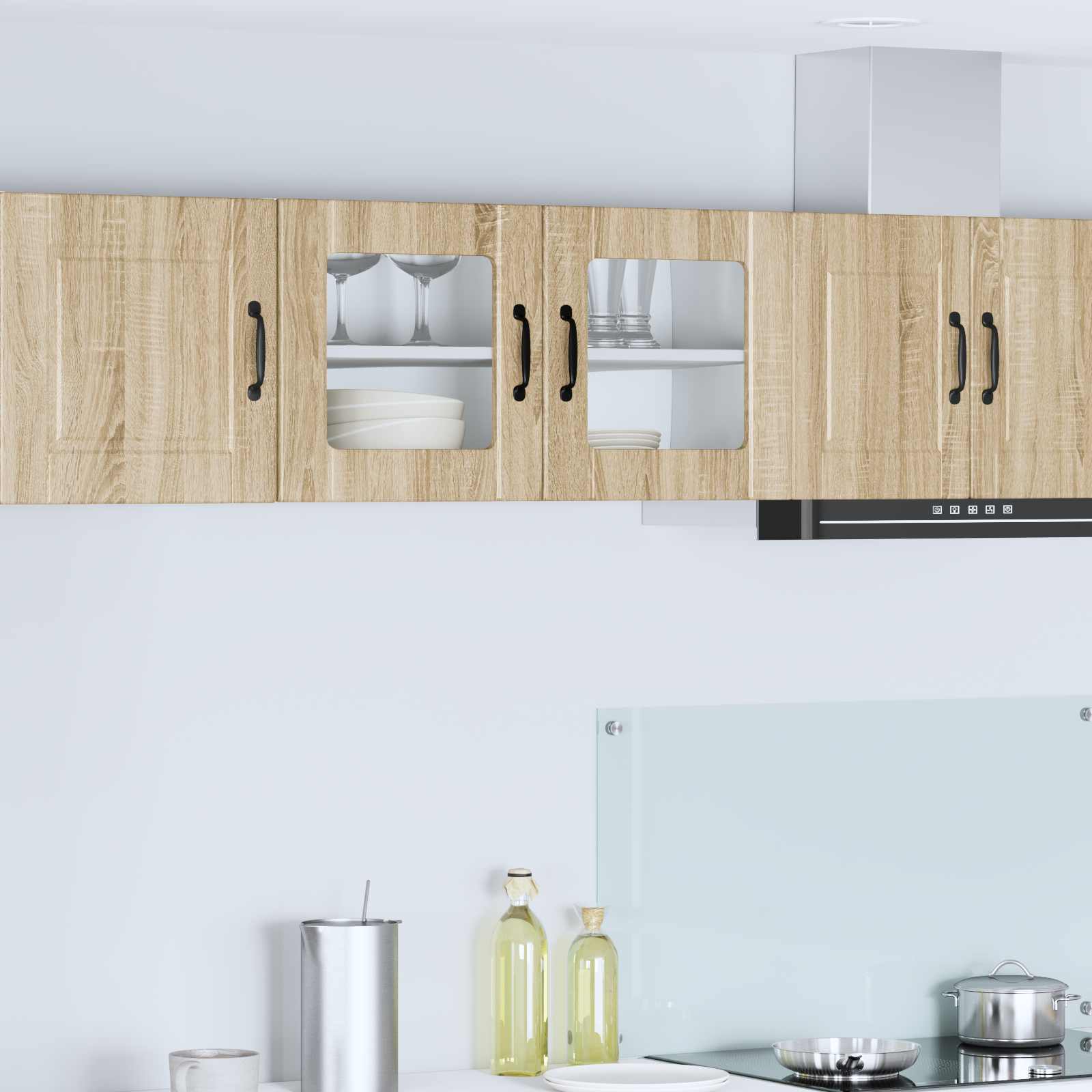 Wandglas-Schrank PORTO Sonoma-Eiche 80 x 31 x 40 cm
