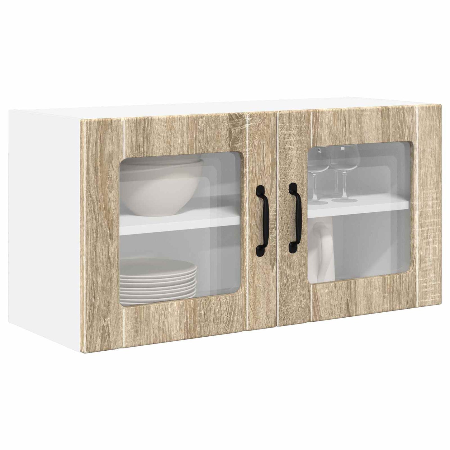 Wandglas-Schrank PORTO Sonoma-Eiche 80 x 31 x 40 cm