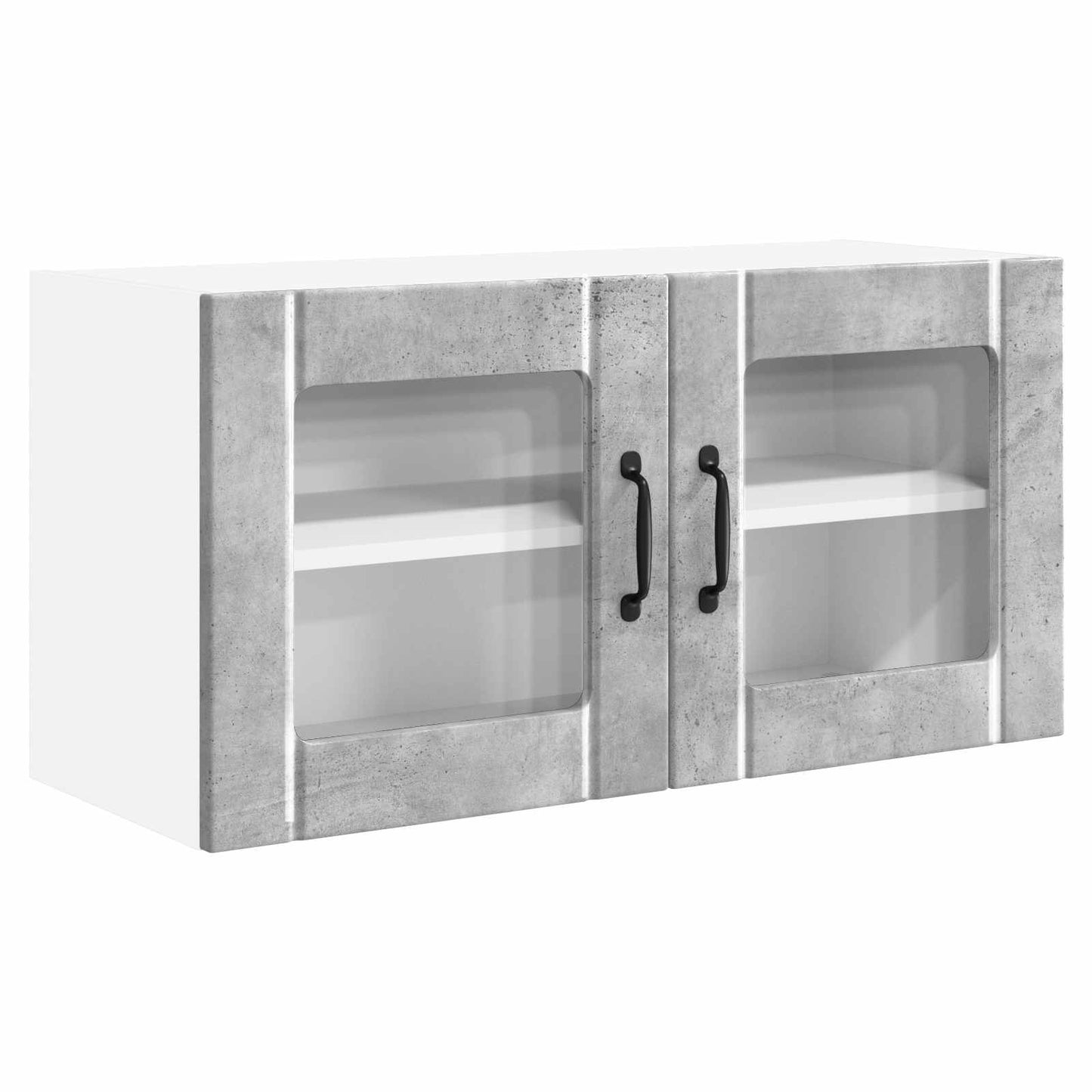 Wandglas-Schrank PORTO Beton Grau 80 x 31 x 40 cm Holzwerkstoff
