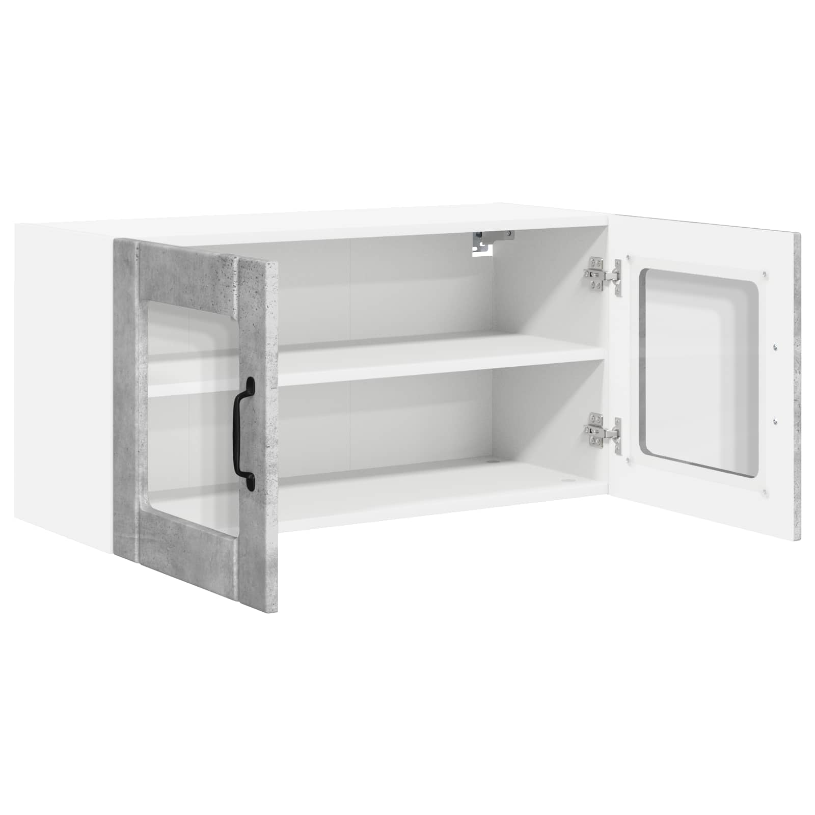 Wandglas-Schrank PORTO Beton Grau 80 x 31 x 40 cm Holzwerkstoff