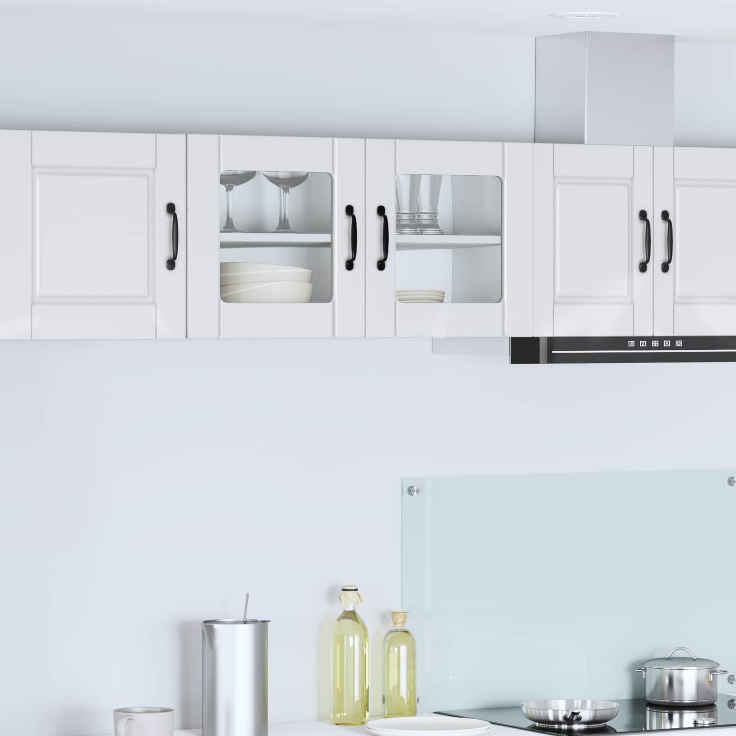 Wandglas-Schrank PORTO Hochglanz Weiß 80 x 31 x 40 cm