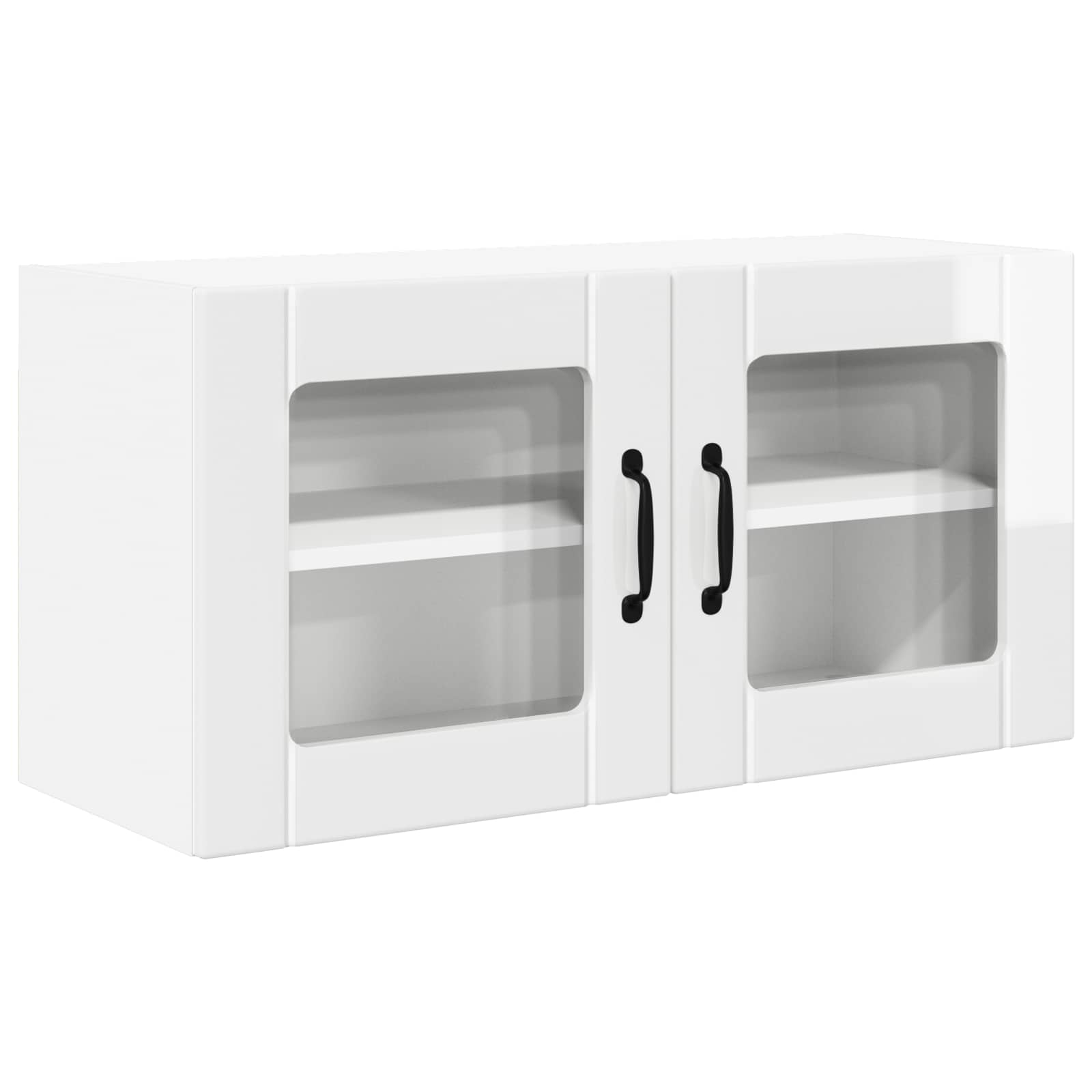 Wandglas-Schrank PORTO Hochglanz Weiß 80 x 31 x 40 cm