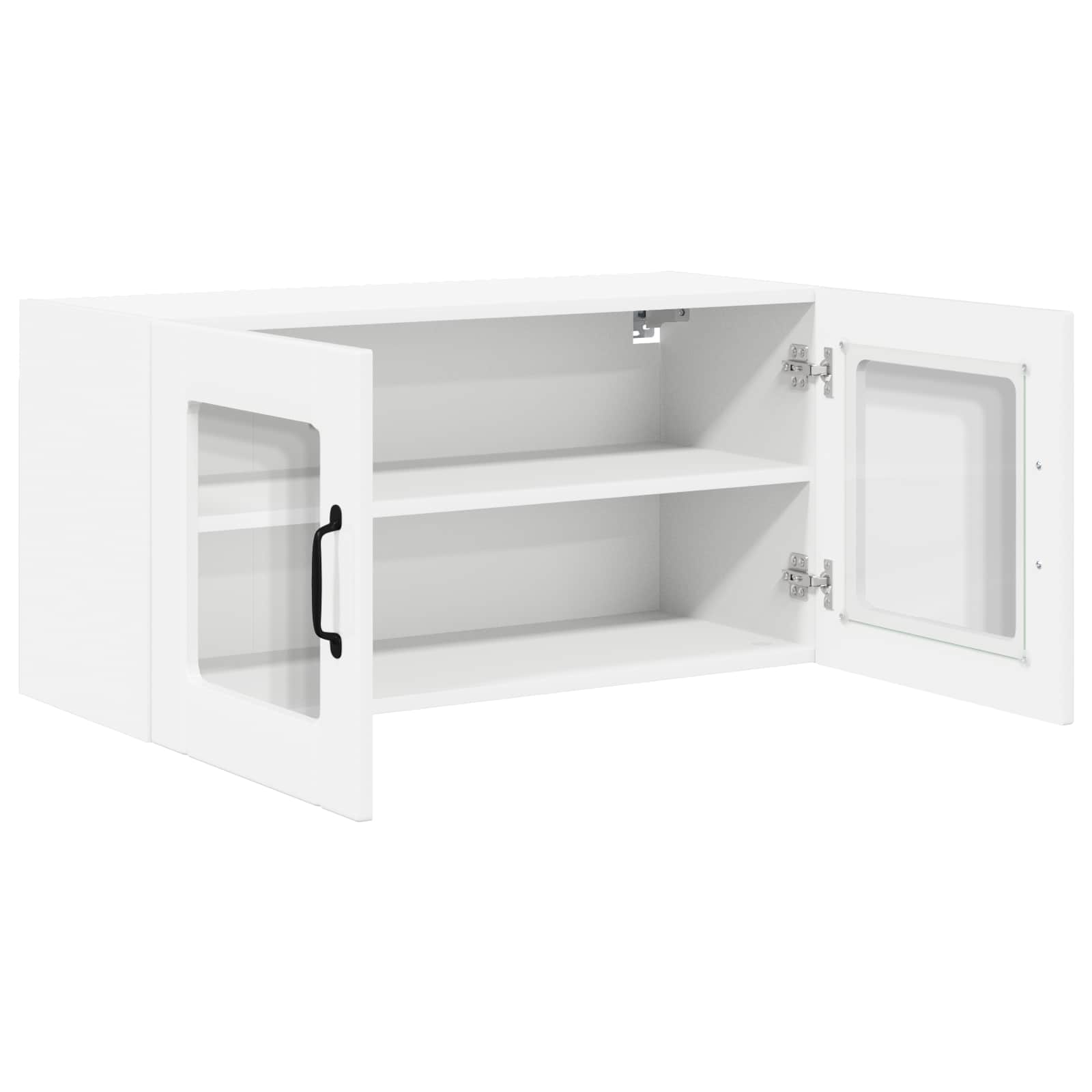 Wandglas-Schrank PORTO Hochglanz Weiß 80 x 31 x 40 cm