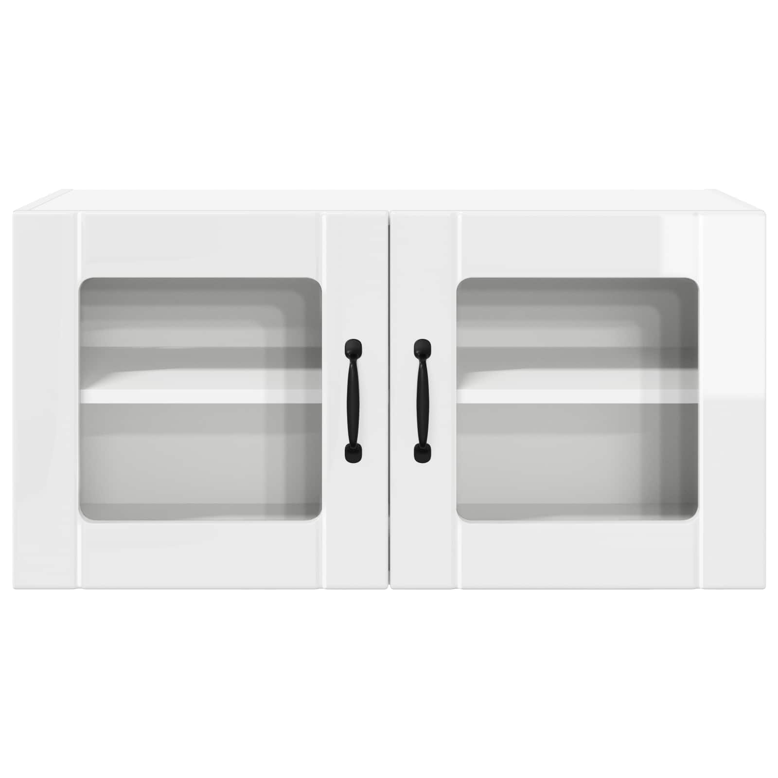 Wandglas-Schrank PORTO Hochglanz Weiß 80 x 31 x 40 cm