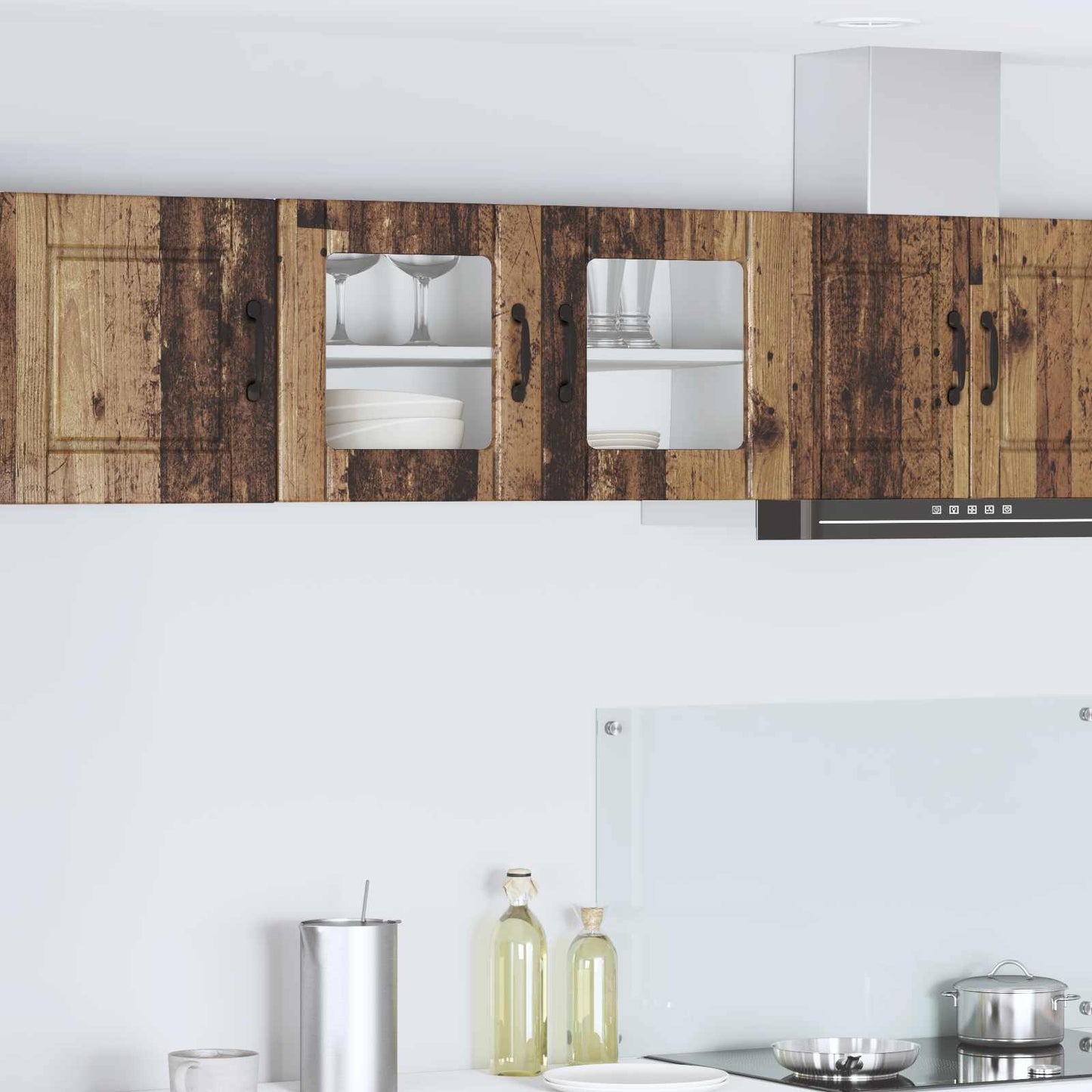 Wandglas-Schrank PORTO Altholz 80 x 31 x 40 cm Holzwerkstoff