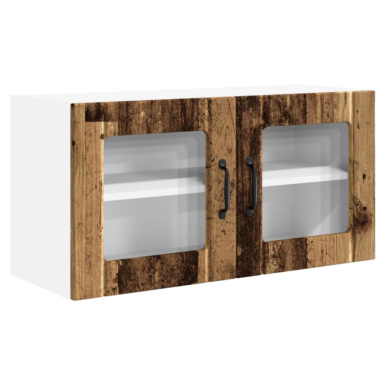Wandglas-Schrank PORTO Altholz 80 x 31 x 40 cm Holzwerkstoff