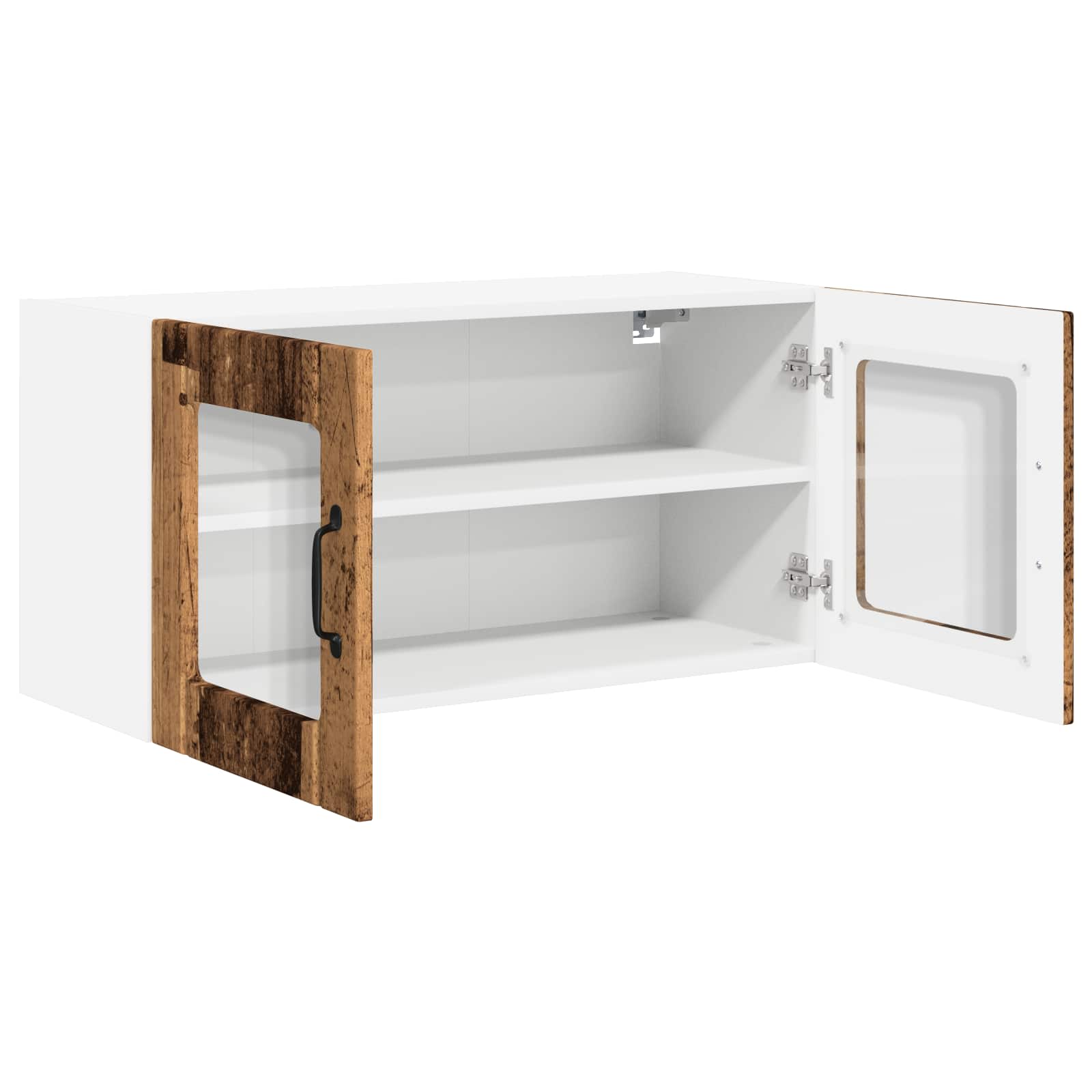 Wandglas-Schrank PORTO Altholz 80 x 31 x 40 cm Holzwerkstoff