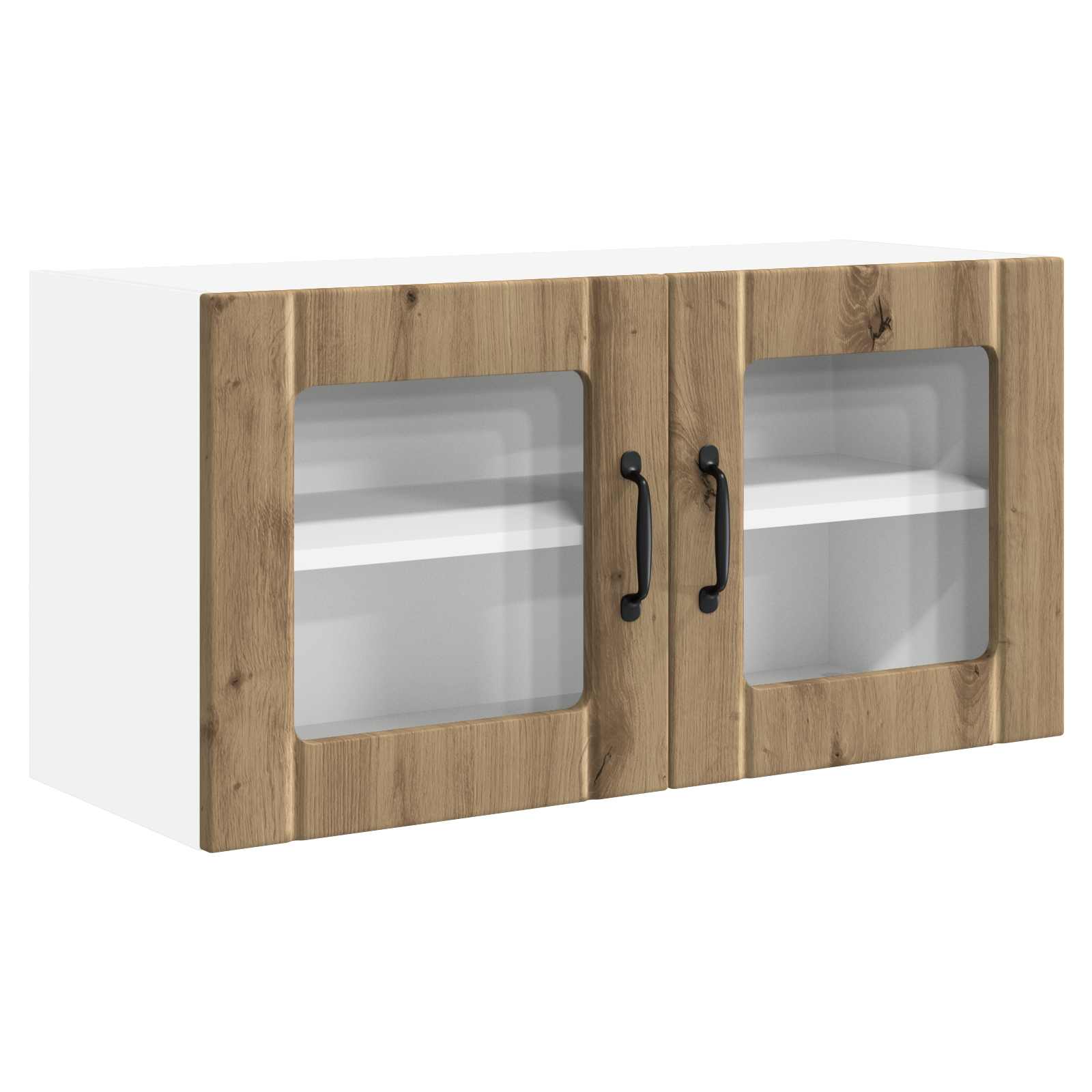 Wandglas-Schrank PORTO Artisan-Eiche 80 x 31 x 40 cm