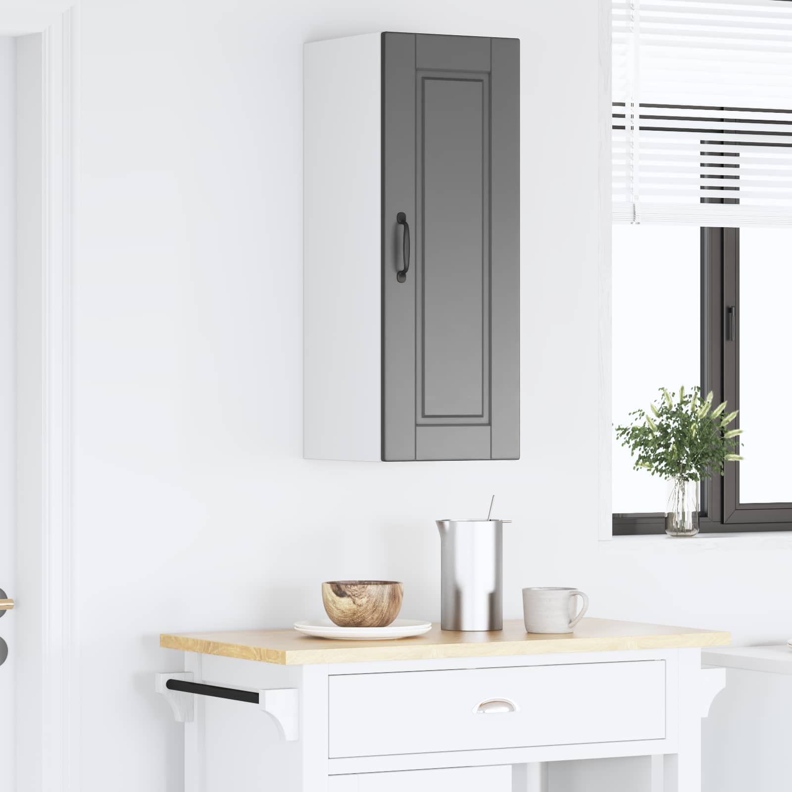 Wandschrank PORTO Schwarz 30 x 31 x 80 cm Holzwerkstoff