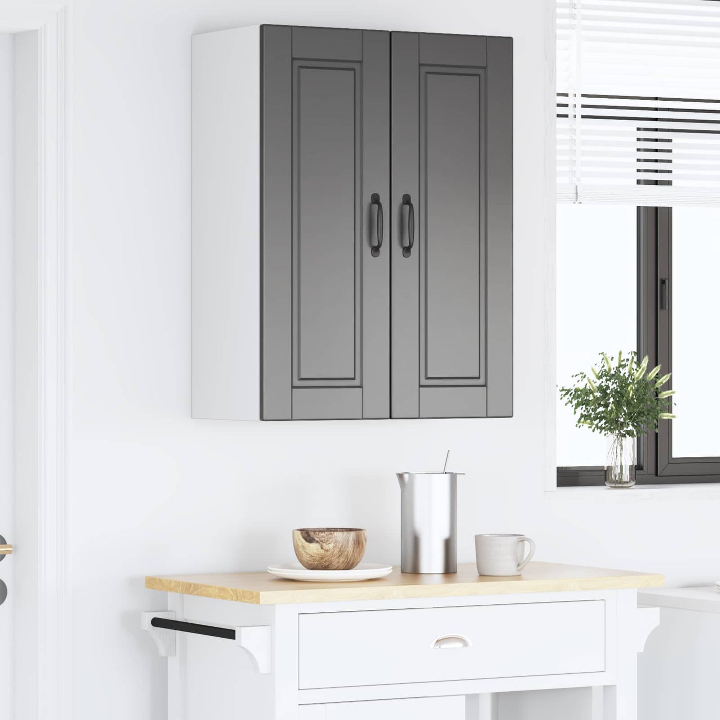 Wandschrank PORTO 2 stk. Schwarz Holzwerkstoff