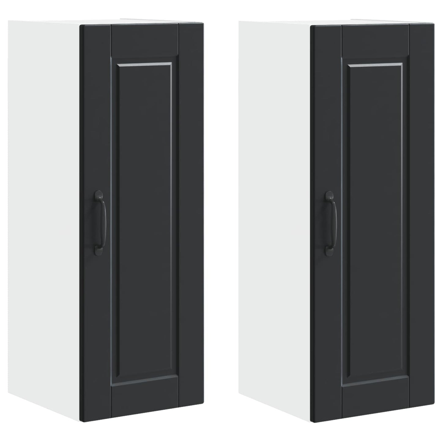 Wandschrank PORTO 2 stk. Schwarz Holzwerkstoff