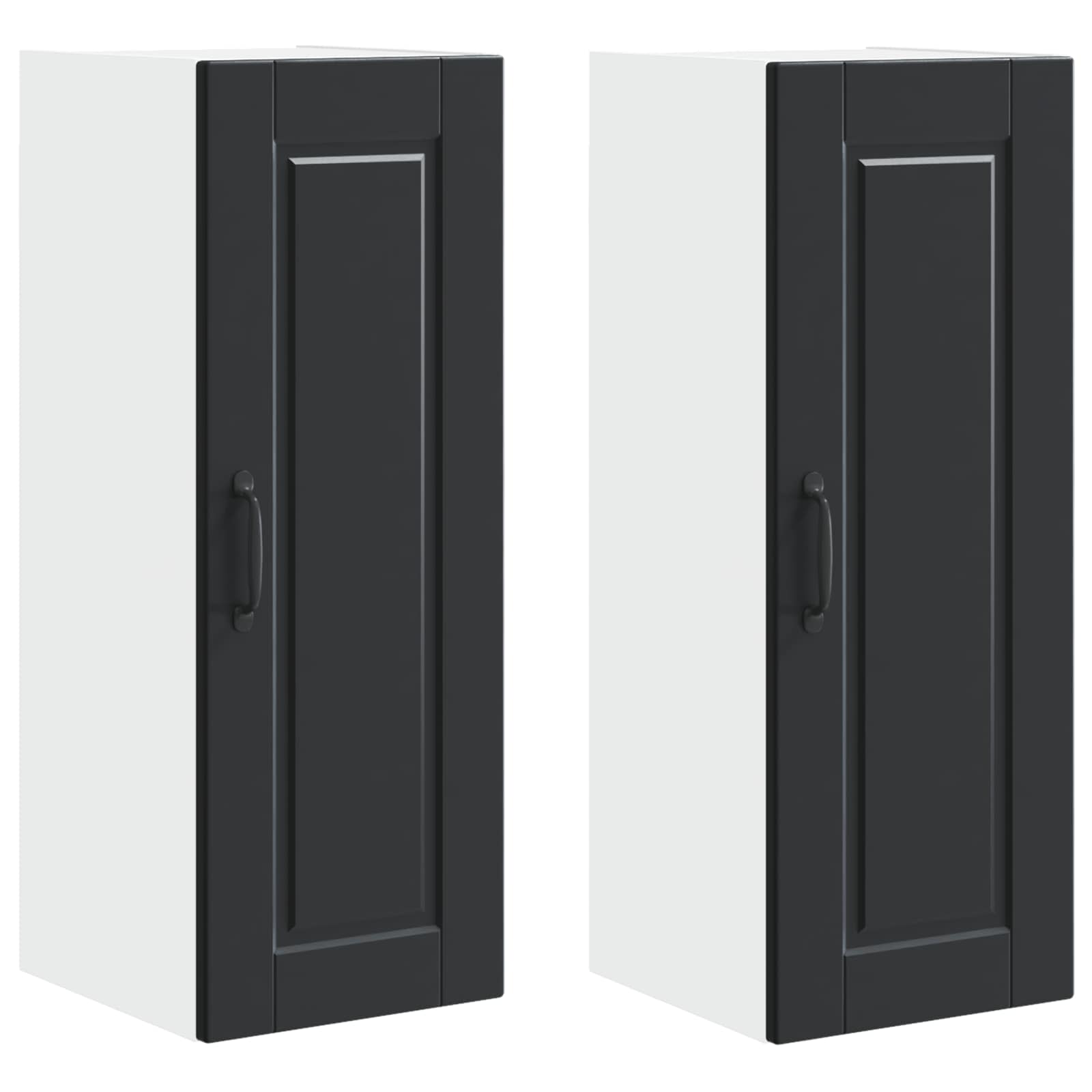Wandschrank PORTO 2 stk. Schwarz Holzwerkstoff